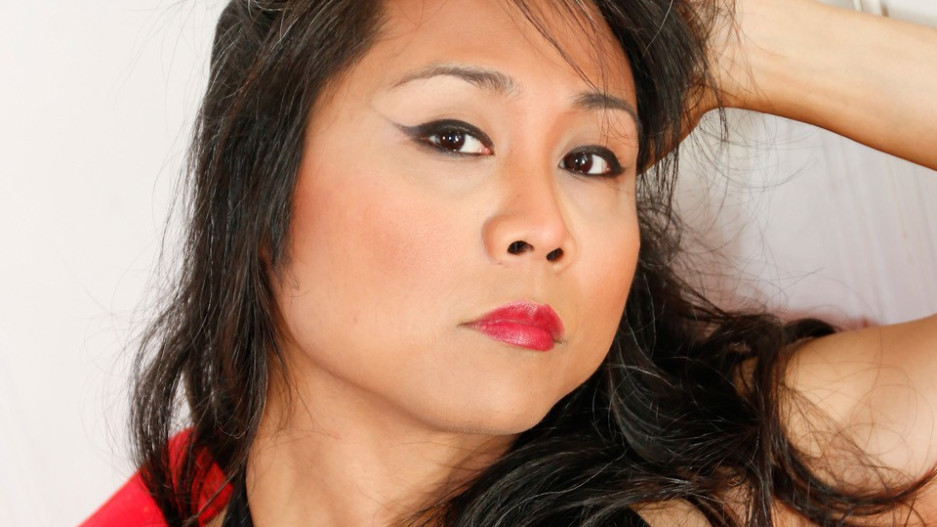 Saskia Strokes Her Cock